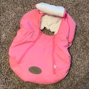 Pink cozy cover car seat cover